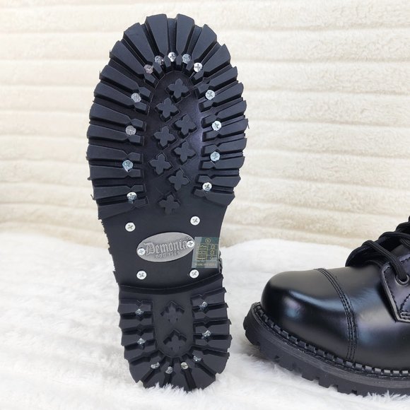 Genuine Real Leather Steel Toe Lace Up Demonia  Riot Men's Knee Boots - Picture 9 of 9